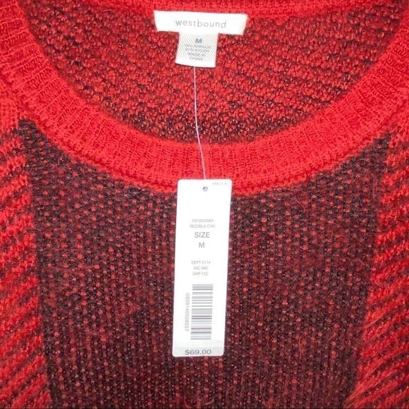 Westbound Sweaters - 🆕Westbound Red, Black & Charcoal Sweater size M